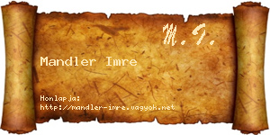 Mandler Imre névjegykártya